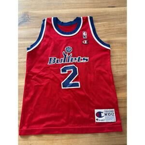 Washington Bullets Chris Webber #2 Vintage Champion Jersey Kids Size 10-12 RARE